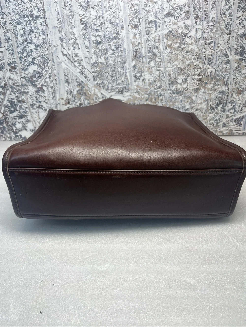 COACH Aero Pocket 9052 Brown Zip Top Leather Shoulder Bag 1990s USA Vintage